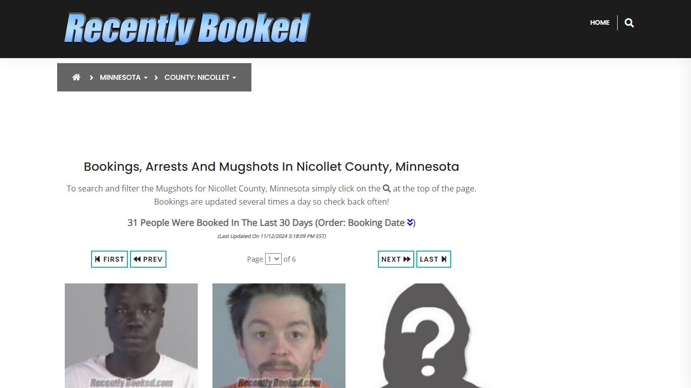 Bookings, Arrests and Mugshots in Nicollet County, Minnesota